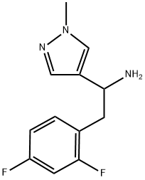 2-(2,4-二氟苯基)-1-(1-甲基-1H-吡唑-4-基)乙胺 结构式