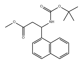 1-Naphthalenepropanoic acid, β-[[(1,1-dimethylethoxy)carbonyl]amino]-, methyl ester 化学構造式