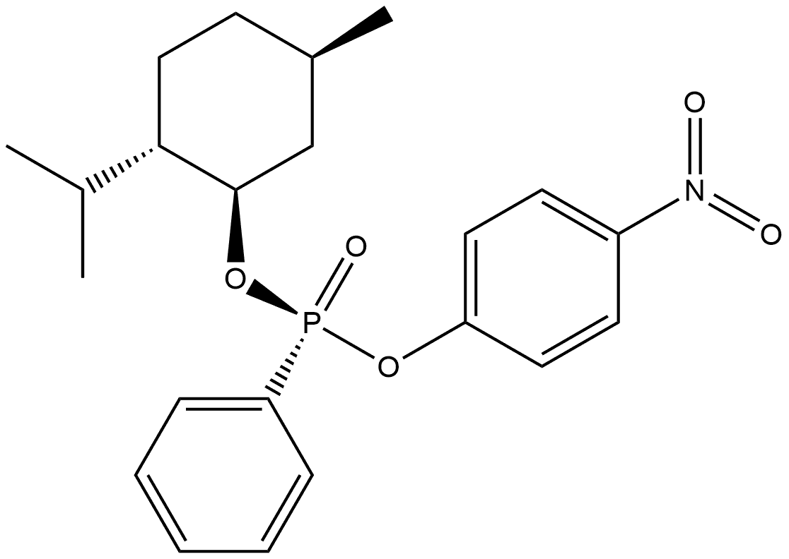 RP)-(-)-薄荷基-4-硝基苯基苯基膦酸酯 结构式