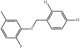 Benzene, 2,4-dichloro-1-[(2-fluoro-5-methylphenoxy)methyl]- Structure