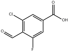 3-chloro-5-fluoro-4-formylbenzoic acid Structure