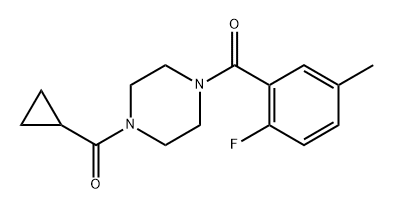 (4-Cyclopropanecarbonyl-piperazin-1-yl)-(2-fluoro-5-methyl-phenyl)-methanone,1466319-55-0,结构式