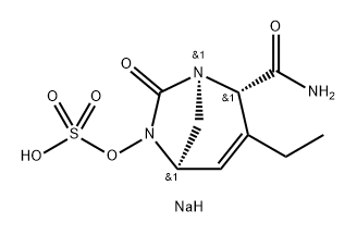 Sulfuric acid, mono[(1R,2S,5R)-2-(aminoca rbonyl)-3-ethyl-7-oxo-1,6-diazabicyclo[3.2.1] oct-3-en-6-yl] ester, sodium salt (1:1) Structure