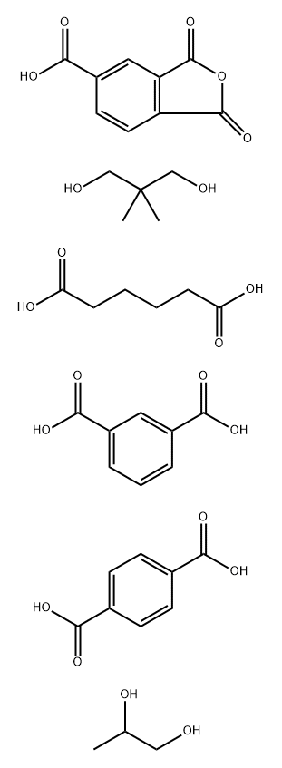 1,3-Benzenedicarboxylic acid, polymer with 1,4-benzenedicarboxylic acid, 1,3-dihydro-1,3-dioxo-5-isobenzofurancarboxylic acid, 2,2-dimethyl-1,3-propanediol, hexanedioic acid and 1,2-propanediol,146758-08-9,结构式