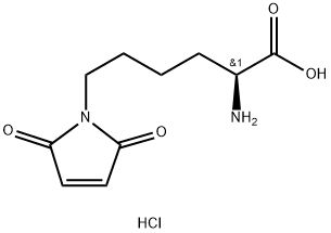 (S)-2-氨基-6-(2,5-二氧代-2,5-二氢-1H-吡咯-1-基)己酸盐酸盐 结构式