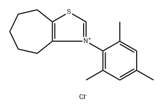 4H-Cycloheptathiazolium, 5,6,7,8-tetrahydro-3-(2,4,6-trimethylphenyl)-, chloride (1:1) Structure
