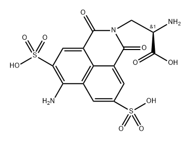 (aR)-a,6-Diamino-1,3-dioxo-5,8-disulfo-1H-benz[de]isoquinoline-2(3H)-propanoic acid 化学構造式