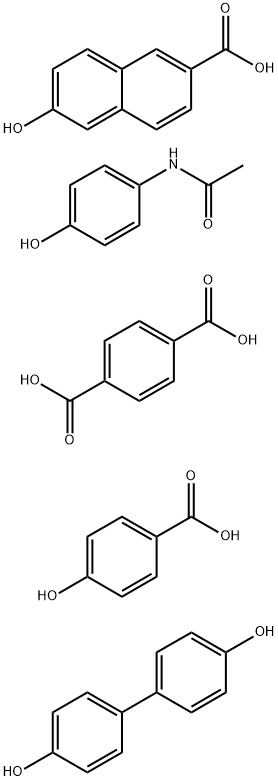 1,4-Benzenedicarboxylic acid polymer with [1,1'-biphenyl]-4,4'-diol, 4-hydroxy benzoic acid, 6-hydroxy-2-naphthalenecarboxylic acid and N-(4-hydroxyphen yl)acetamide Structure
