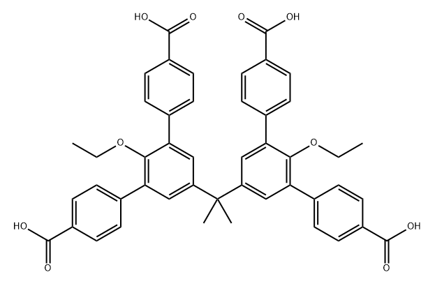 5',5''''-(propane-2,2-diyl)bis(2'-ethoxy-[1,1':3',1''-terphenyl]-4,4''-dicarboxylic acid) Structure