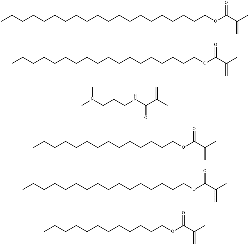 2-Propenoic acid, 2-methyl-, dodecyl ester, polymer with N-3-(dimethylamino)propyl-2-methyl-2-propenamide, eicosyl 2-methyl-2-propenoate, hexadecyl 2-methyl-2-propenoate, octadecyl 2-methyl-2-propenoate and tetradecyl 2-methyl-2-propenoate Structure