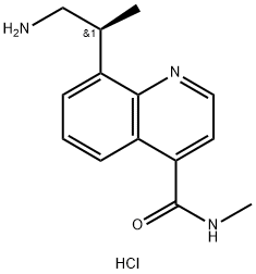4-Quinolinecarboxamide, 8-[(1S)-2-amino-1-methylethyl]-N-methyl-, hydrochloride (1:2) 化学構造式