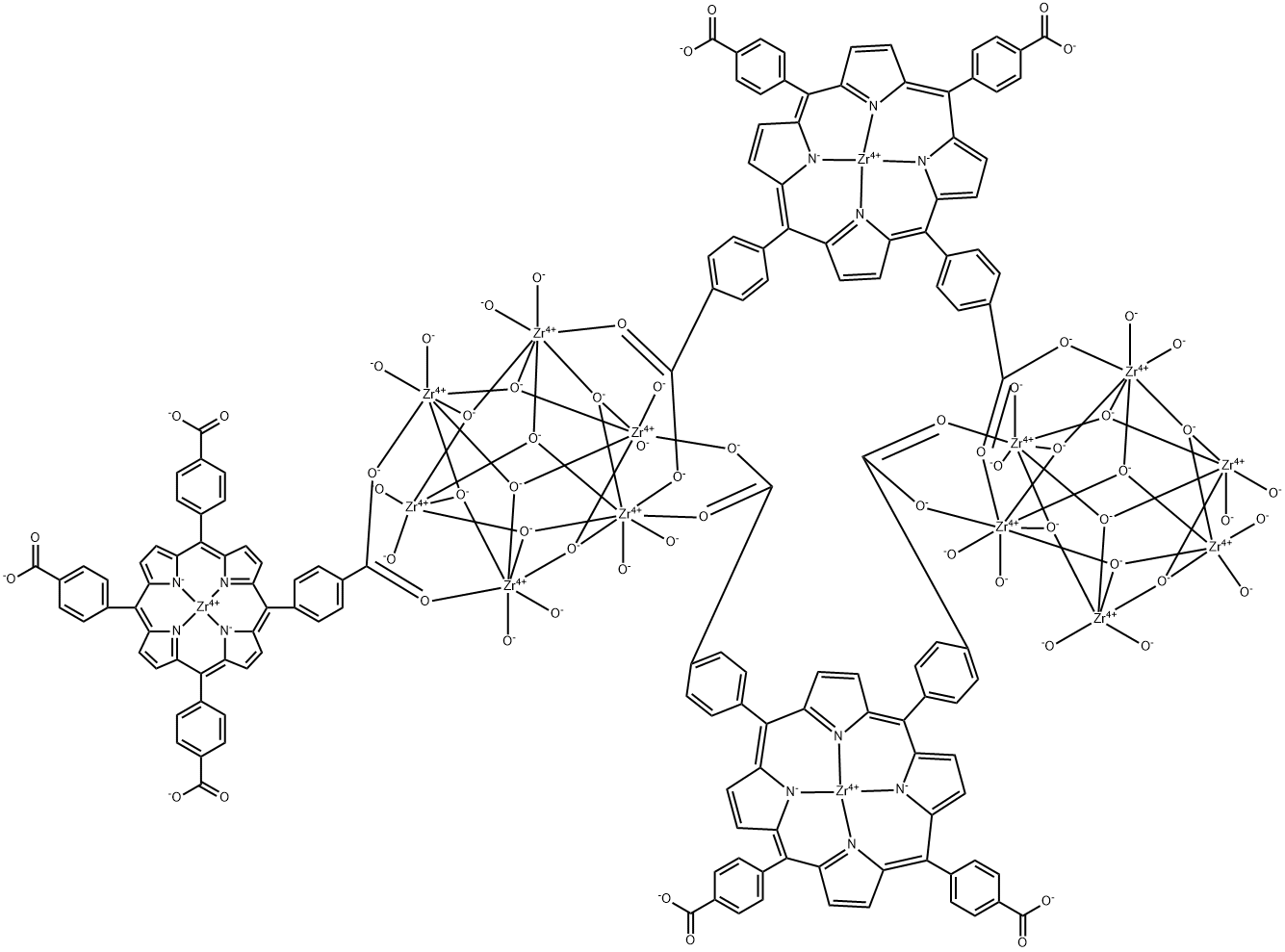 PCN-224(H)金属有机骨架 结构式