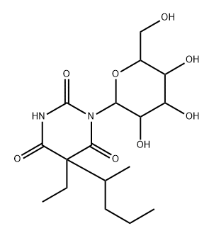 1-(glucopyranosyl)pentobarbital Struktur