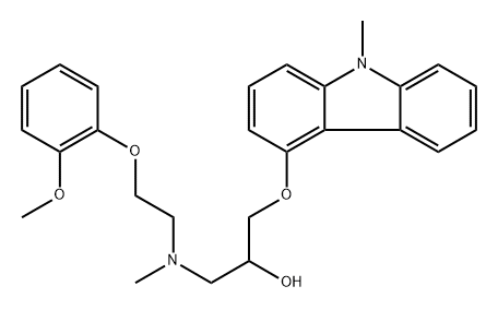 2-Propanol, 1-[[2-(2-methoxyphenoxy)ethyl]methylamino]-3-[(9-methyl-9H-carbazol-4-yl)oxy]- Struktur