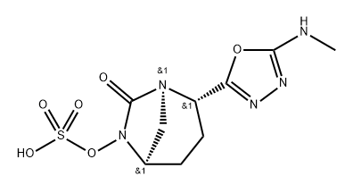 (1R,2S,5R)-2-[5-(METHYLAMINO)-1,3,4-OXADIAZOL2-YL]-7-OXO-1,6-DIAZABICYCLO[3.2.1]OCT-6-YL HYDROGEN SU,1480601-46-4,结构式