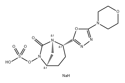 SULFURIC ACID, MONO[(1R,2S,5R)-2-[5-(4-MORPHO LINYL)-1,3,4-OXADIAZOL-2-YL]-7-OXO-1,6-DIAZAB ICYCLO[3,1480601-57-7,结构式