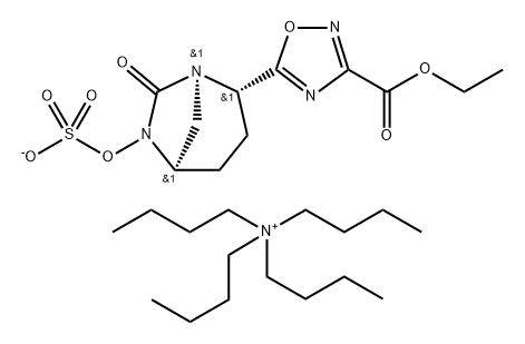 1-BUTANAMINIUM, N,N,N-TRIBUTYL-, ETHYL 5-[(1R, 2S,5R)-7-OXO-6-(SULFOOXY)-1,6-DIAZABICYCLO [3.2.1]OCT,1480602-75-2,结构式