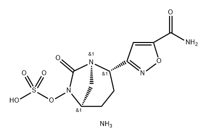 ammonium (2S,5R)-2-(5-carbamoylisoxazol-3-yl)-7-oxo-1,6-diazabicyclo[3.2.1]octan-6-yl sulfate Struktur