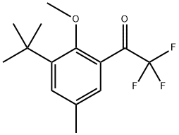 1-(3-(Tert-butyl)-2-methoxy-5-methylphenyl)-2,2,2-trifluoroethanone 化学構造式