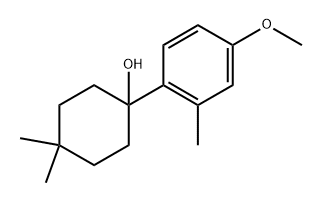 1-(4-methoxy-2-methylphenyl)-4,4-dimethylcyclohexanol 化学構造式