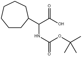 Cycloheptaneacetic acid, α-[[(1,1-dimethylethoxy)carbonyl]amino]-,1483729-29-8,结构式