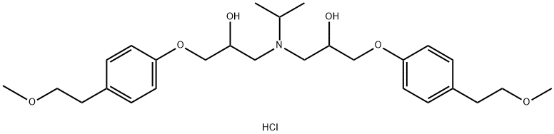 1,1′-(イソプロピルイミノ)ビス[3-[4-(2-メトキシエチル)フェノキシ]-2-プロパノール] 化学構造式