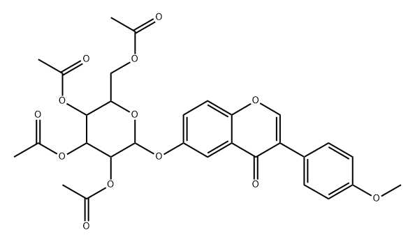 3-(4-methoxyphenyl)-4-oxo-4H-chromen-6-yl 2,3,4,6-tetra-O-acetylhexopyranoside Structure