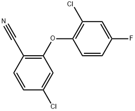 4-Chloro-2-(2-chloro-4-fluorophenoxy)benzonitrile Struktur