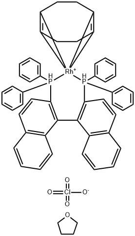 ((R)-(+)-2,2'-BIS(DIPHENYLPHOSPHIN)-1,1' -BINAPH)(1,5-CYCLOOCT)RH(I)CLO4/THF ADD 化学構造式