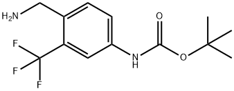 tert-Butyl (4-(aminomethyl)-3-(trifluoromethyl)phenyl)carbamate Structure