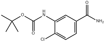 (5-氨基甲酰基-2-氯苯基)氨基甲酸叔丁酯 结构式