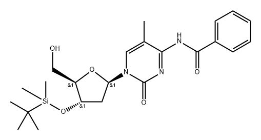 Cytidine, N-benzoyl-2'-deoxy-3'-O-[(1,1-dimethylethyl)dimethylsilyl]-5-methyl- (9CI) Structure