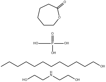 2-Oxepanone, homopolymer, dodecyl ester, phosphate, compd. with 2,2-iminobisethanol Structure