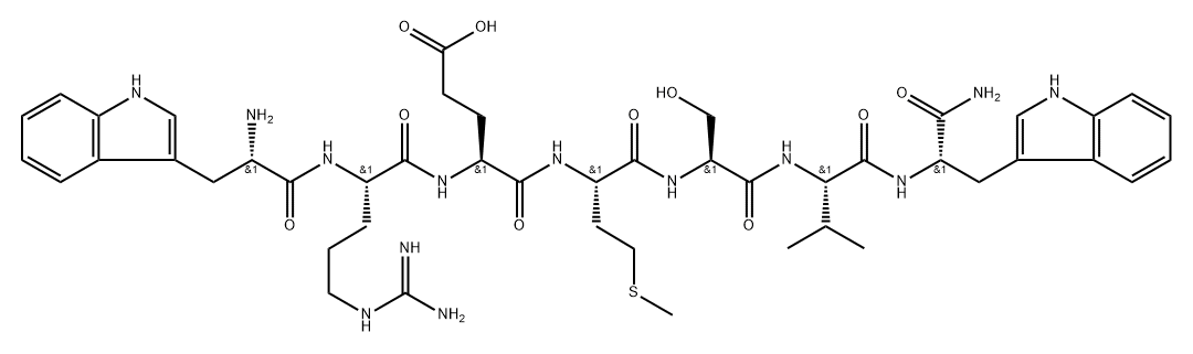 H-tryptophyl-arginyl-glutamyl-methionyl-seryl-valyl-tryptophylamide Structure