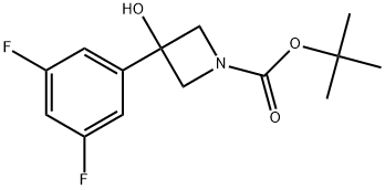 1,1-Dimethylethyl 3-(3,5-difluorophenyl)-3-hydroxy-1-azetidinecarboxylate 结构式