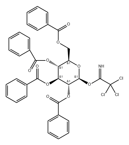 β-D-Glucopyranose, 2,3,4,6-tetrabenzoate 1-(2,2,2-trichloroethanimidate) 化学構造式