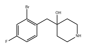 4-(2-溴-4-氟苄基)哌啶-4-醇,1498005-93-8,结构式