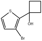 1-(3-bromothiophen-2-yl)cyclobutanol 化学構造式