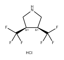 Rac-(3r,4s)-3,4-bis(trifluoromethyl)pyrrolidine hydrochloride, cis Structure