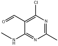 4-氯-2-甲基-6-(甲基氨基)嘧啶-5-甲醛, 1499972-46-1, 结构式