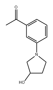 1-[3-(3-hydroxypyrrolidin-1-yl)phenyl]ethan-1-one 化学構造式