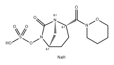 sodium (2S,5R)-2-(1,2-oxazinan-2-ylcarbonyl)-6-(sulfooxy)-1,6-diazabicyclo[3.2.1]octane-7-one Struktur