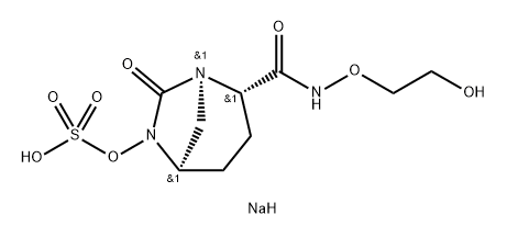 Sulfuric acid, mono [(1 R,2S,5R)-2-[[(2-hydroxy ethoxy)amino]carbonyl]-7-oxo-1 ,6-diazab icyclo[3.2.1 ]oct-6-yl] ester, sodium salt (1 : 1 ) Structure