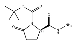 (R)-tert-butyl 2-(hydrazinecarbonyl)-5-oxopyrrolidine-1-carboxylate 结构式