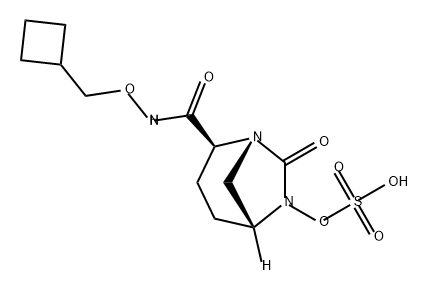 (1R,2S,5R)-2-((AZETIDIN-2-YLMETHOXY)CARBAMOYL)-7-OXO-1,6-DIAZABICYCLO[3.2.1]OCTAN-6-YL HYDROGEN SULF,1501978-78-4,结构式