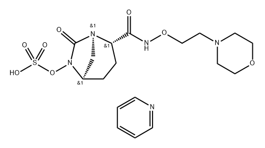 pyridinium (2S,5R)-N-[2-(morpholin-4-yl)ethoxy]-7-oxo-6-(sulfooxy)-1,6-diazabicyclo[3.2.1]octane-2-carboxamide Struktur