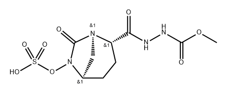 methyl 2-((1R,2S,5R)-7-oxo-6-(sulfooxy)-1,6-diazabicyclo[3.2.1]octane-2-carbonyl)hydrazine-1-carboxylate Structure