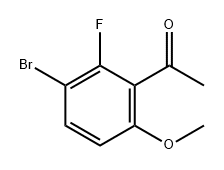 1-(3-bromo-2-fluoro-6-methoxyphenyl)ethan-1-one Struktur