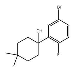 1-(5-bromo-2-fluorophenyl)-4,4-dimethylcyclohexanol Struktur