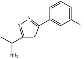 1,3,4-Thiadiazole-2-methanamine, 5-(3-fluorophenyl)-α-methyl- 化学構造式